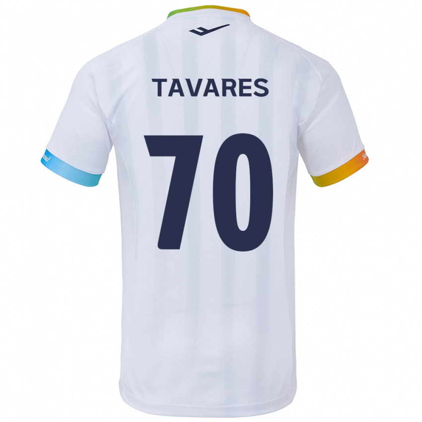 Criança Camisola Ronaldo Tavares #70 Branco Azul Alternativa 2024/25 Camisa