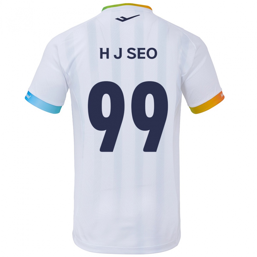 Criança Camisola Ju-Hwan Seo #99 Branco Azul Alternativa 2024/25 Camisa