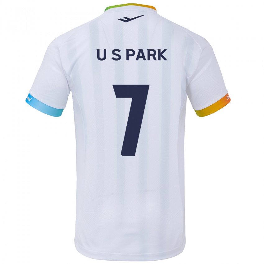 Criança Camisola Sun-Uk Park #7 Branco Azul Alternativa 2024/25 Camisa