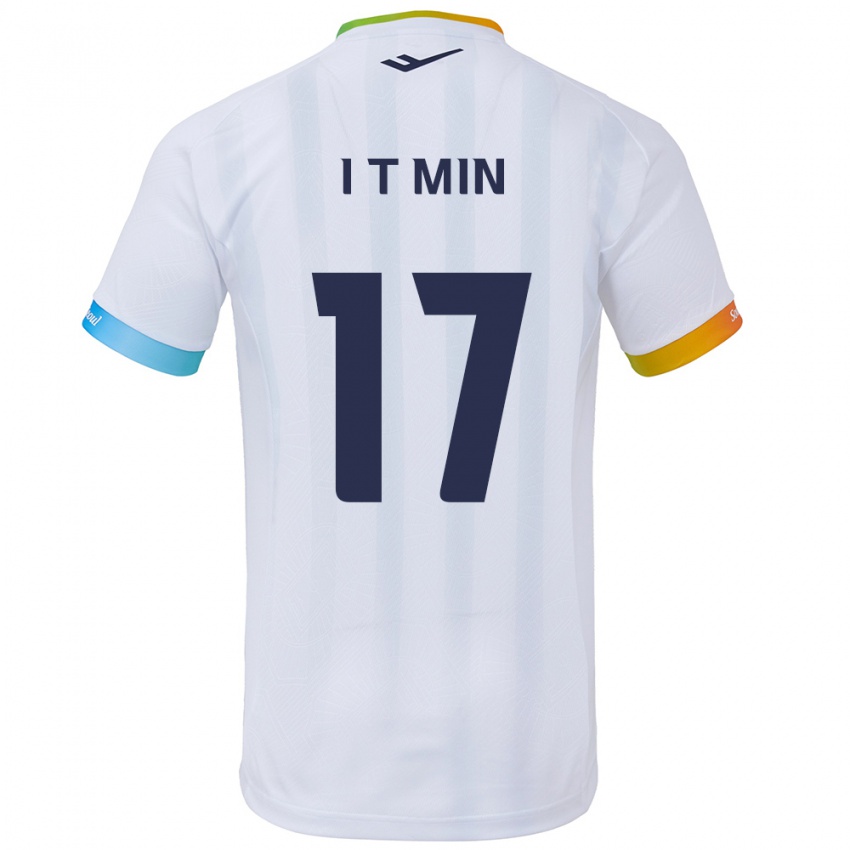 Criança Camisola Tae-In Min #17 Branco Azul Alternativa 2024/25 Camisa