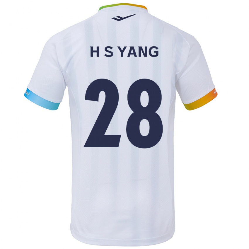 Criança Camisola Seung-Hyeon Yang #28 Branco Azul Alternativa 2024/25 Camisa