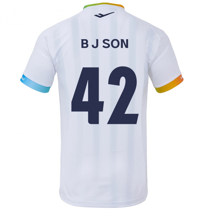 Criança Camisola Jeong-Beom Son #42 Branco Azul Alternativa 2024/25 Camisa