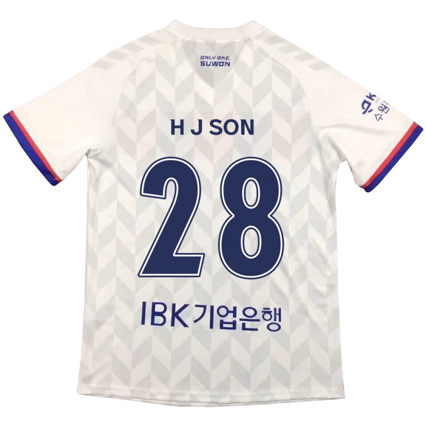 Criança Camisola Jun-Ho Son #28 Branco Azul Alternativa 2024/25 Camisa