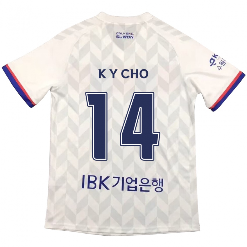 Criança Camisola Yun-Kwon Cho #14 Branco Azul Alternativa 2024/25 Camisa