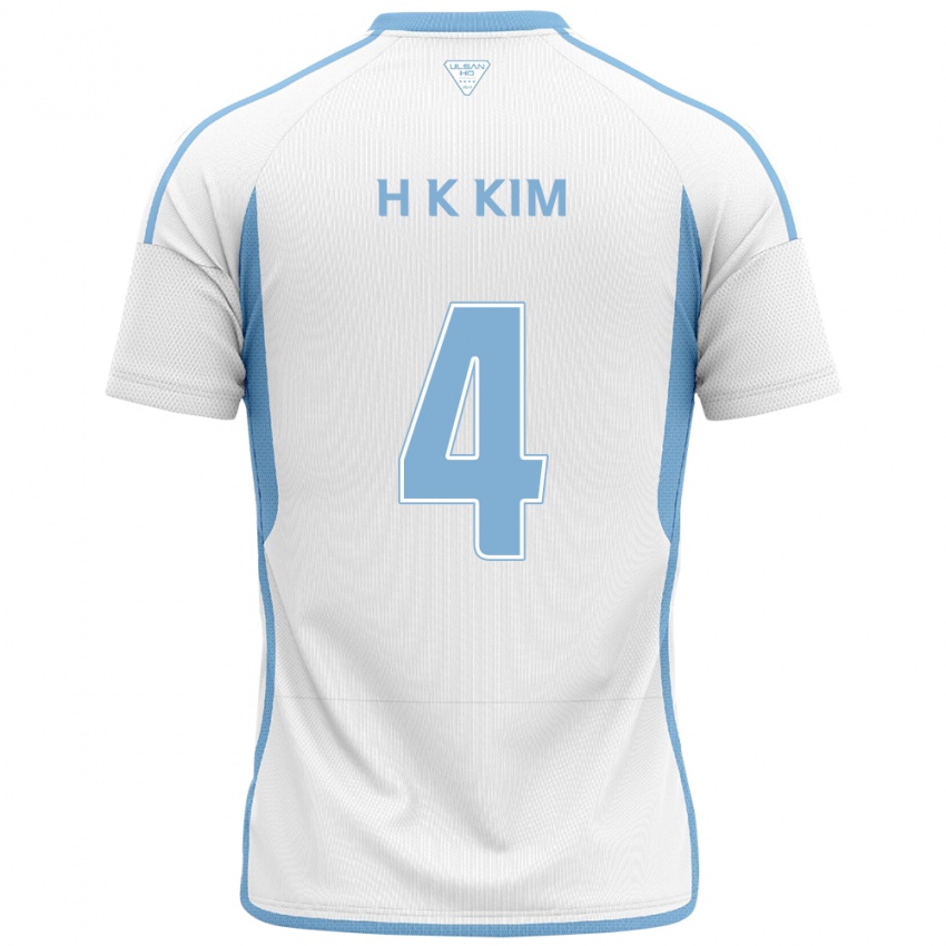 Criança Camisola Kee-Hee Kim #4 Branco Azul Alternativa 2024/25 Camisa