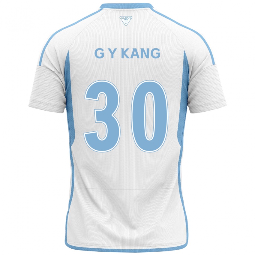 Criança Camisola Yun-Gu Kang #30 Branco Azul Alternativa 2024/25 Camisa