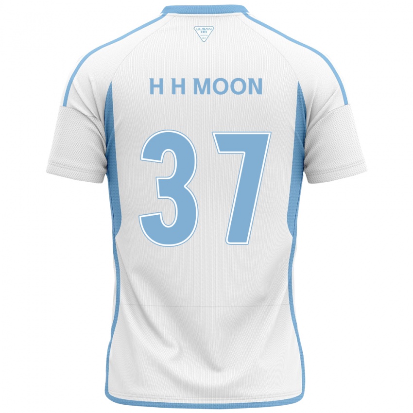 Criança Camisola Hyeon-Ho Moon #37 Branco Azul Alternativa 2024/25 Camisa