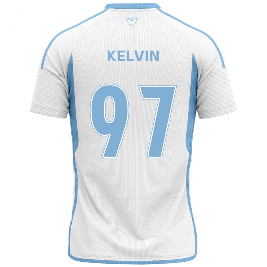 Criança Camisola Kelvin #97 Branco Azul Alternativa 2024/25 Camisa