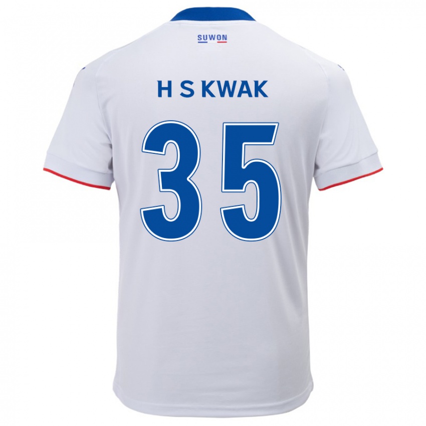 Criança Camisola Sung-Hoon Kwak #35 Branco Azul Alternativa 2024/25 Camisa