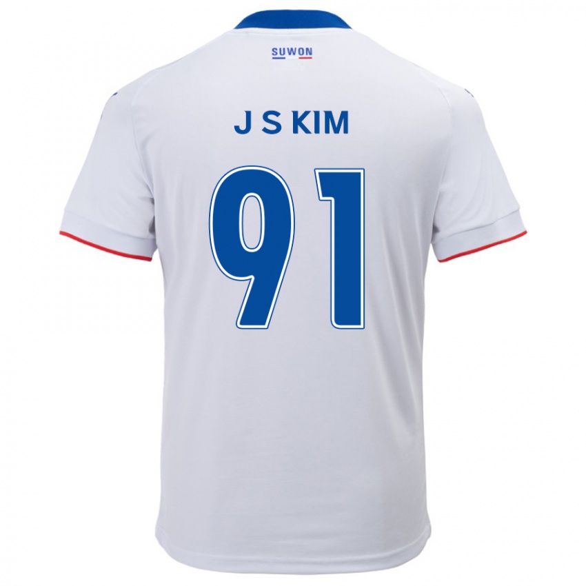 Criança Camisola Seong-Ju Kim #91 Branco Azul Alternativa 2024/25 Camisa