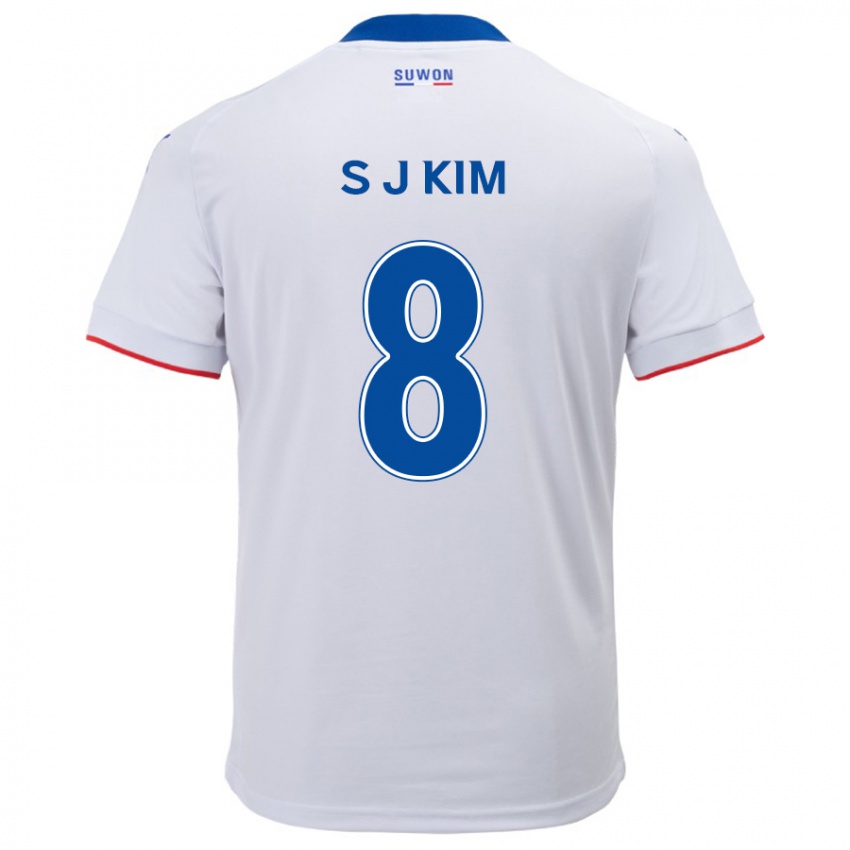 Criança Camisola Ji-Sung Kim #8 Branco Azul Alternativa 2024/25 Camisa