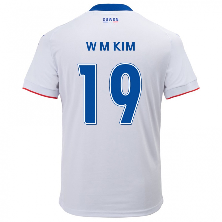 Criança Camisola Min-Woo Kim #19 Branco Azul Alternativa 2024/25 Camisa