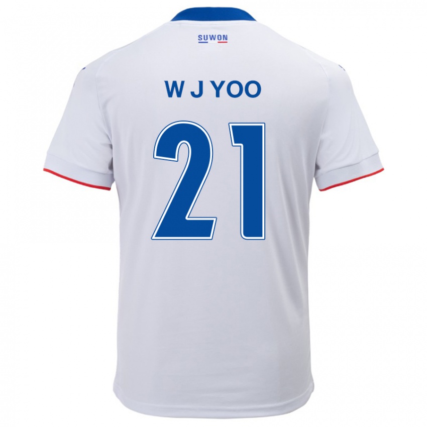 Criança Camisola Jin-Wook Yoo #21 Branco Azul Alternativa 2024/25 Camisa