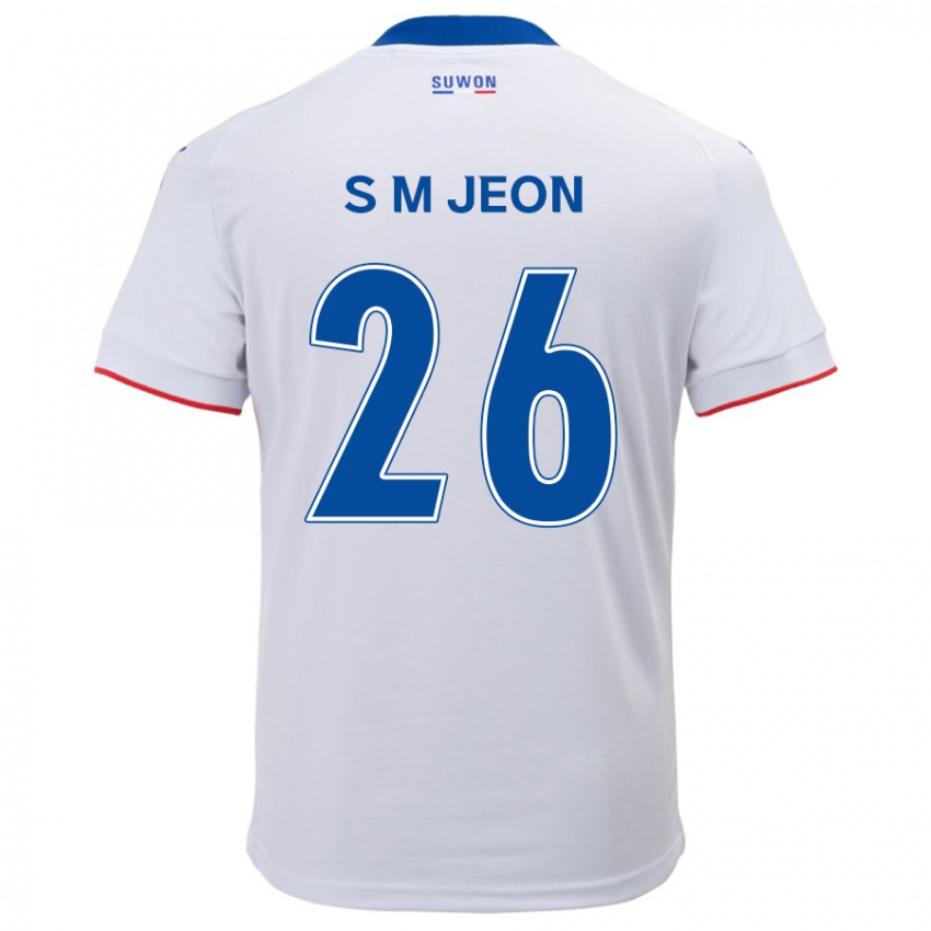 Criança Camisola Min-Seung Jeon #26 Branco Azul Alternativa 2024/25 Camisa