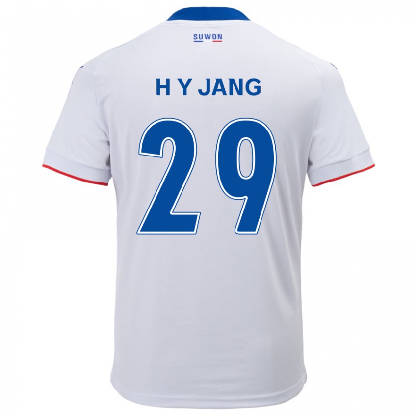 Criança Camisola Yo-Han Jang #29 Branco Azul Alternativa 2024/25 Camisa