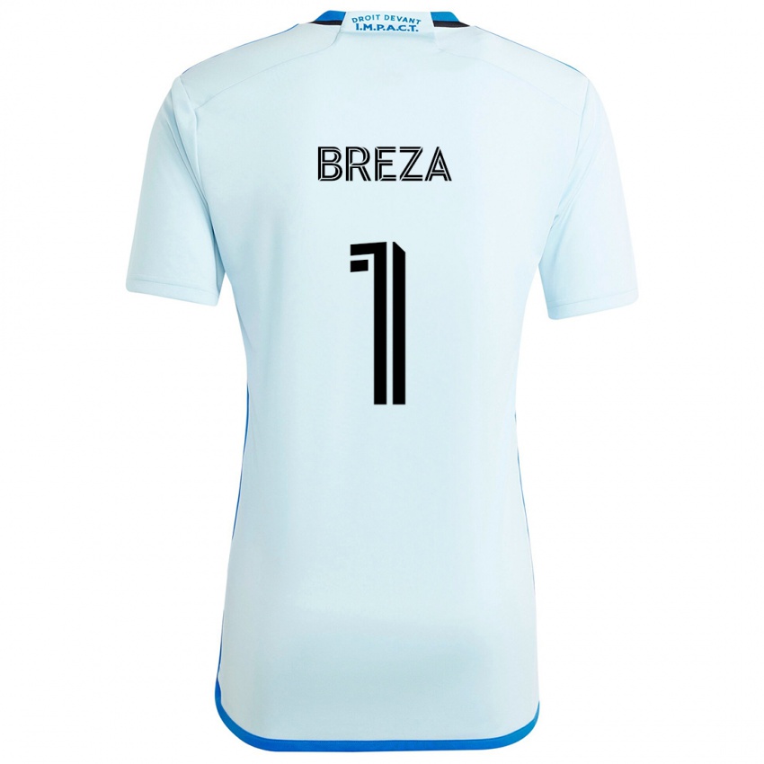 Criança Camisola Sebastian Breza #1 Gelo Azul Alternativa 2024/25 Camisa