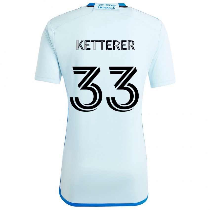 Criança Camisola Logan Ketterer #33 Gelo Azul Alternativa 2024/25 Camisa