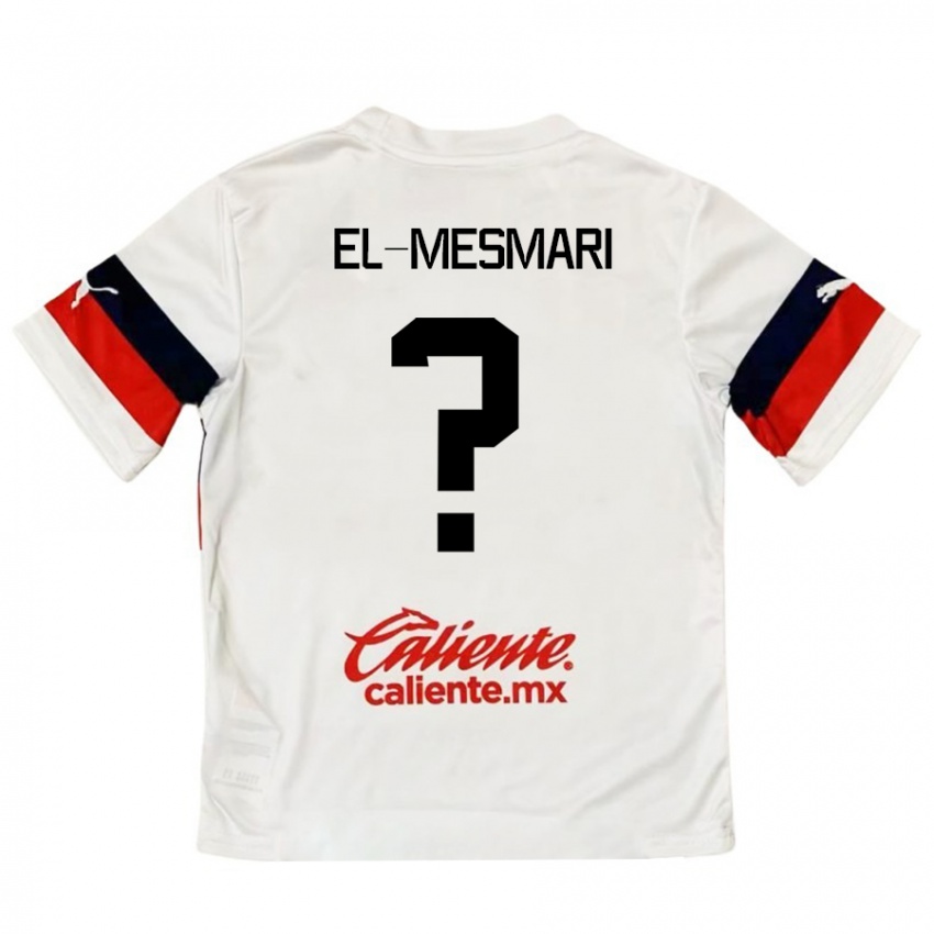 Criança Camisola Bruce El-Mesmari #0 Branco Vermelho Alternativa 2024/25 Camisa