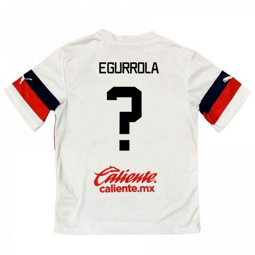 Criança Camisola Luis Egurrola #0 Branco Vermelho Alternativa 2024/25 Camisa