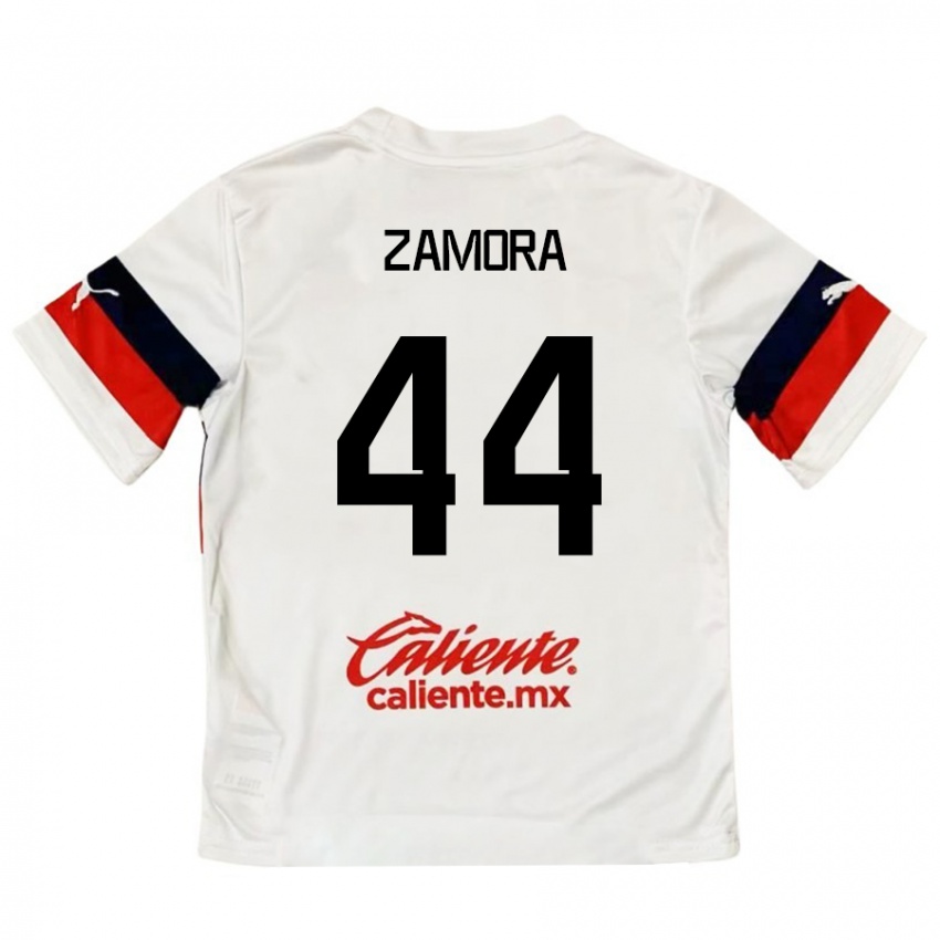 Criança Camisola Saúl Zamora #44 Branco Vermelho Alternativa 2024/25 Camisa