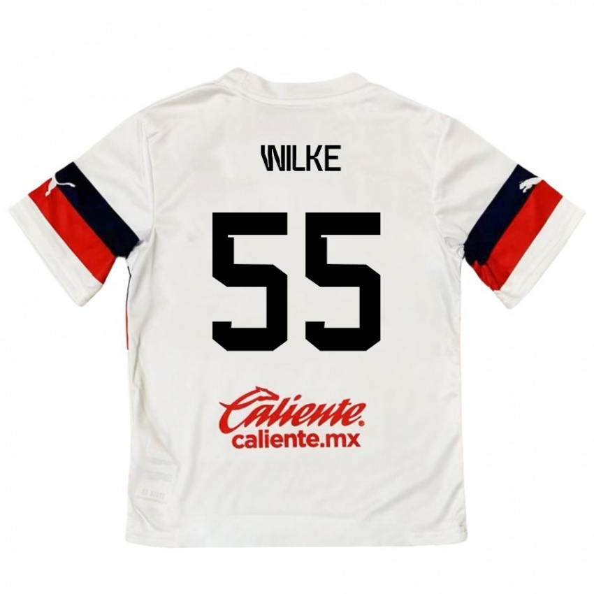 Criança Camisola Teun Wilke #55 Branco Vermelho Alternativa 2024/25 Camisa