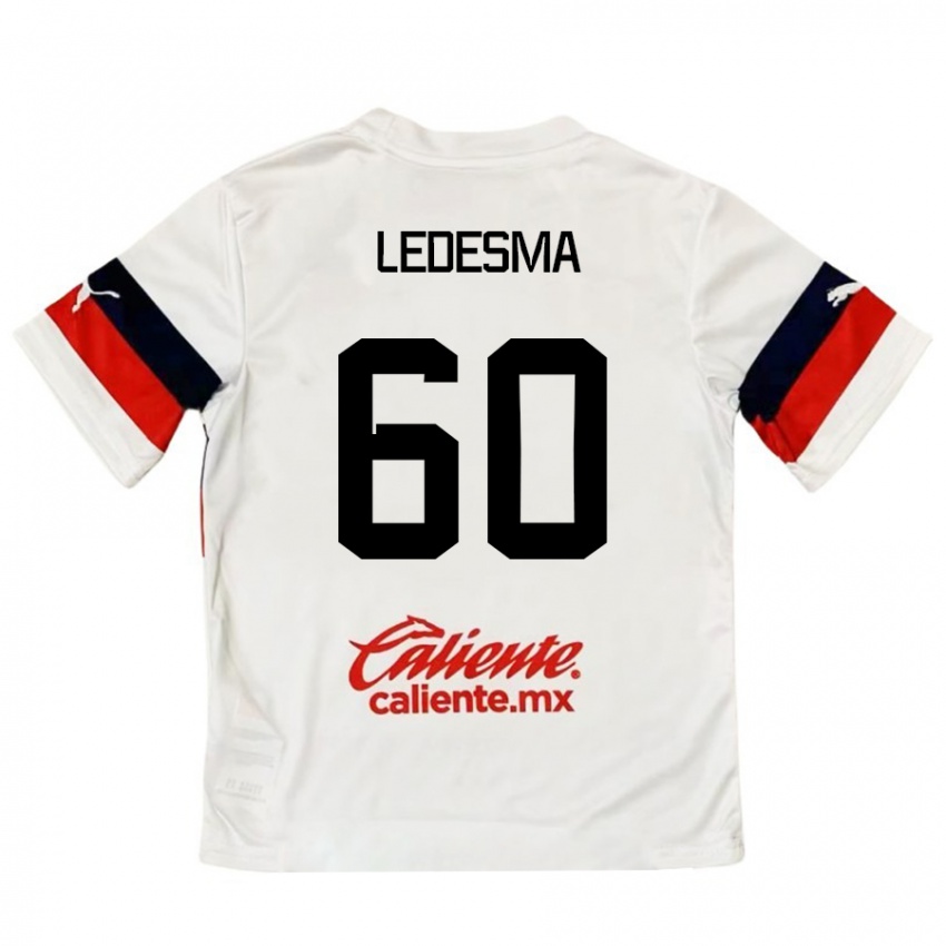 Criança Camisola Luis Ledesma #60 Branco Vermelho Alternativa 2024/25 Camisa