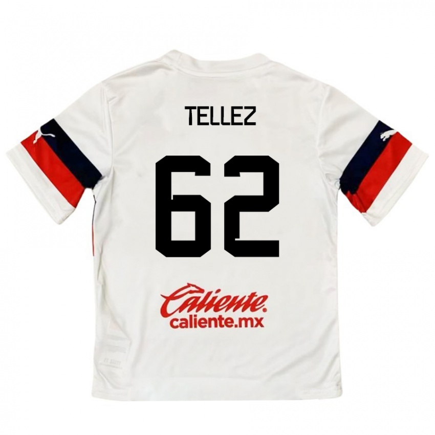 Criança Camisola Brandon Téllez #62 Branco Vermelho Alternativa 2024/25 Camisa