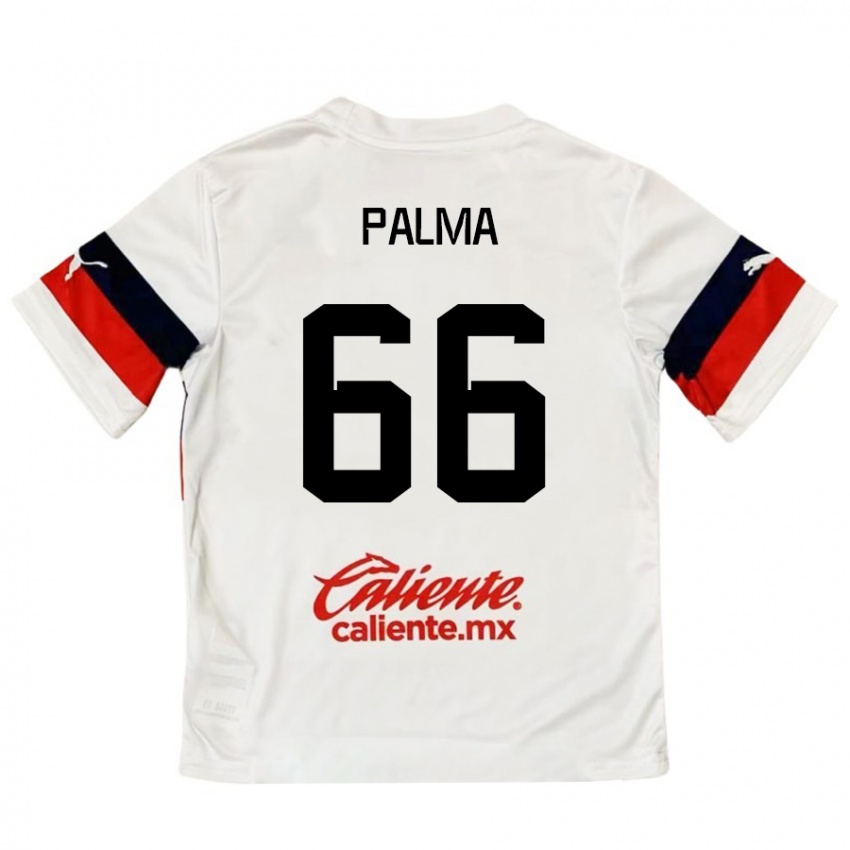 Criança Camisola Arturo Palma #66 Branco Vermelho Alternativa 2024/25 Camisa