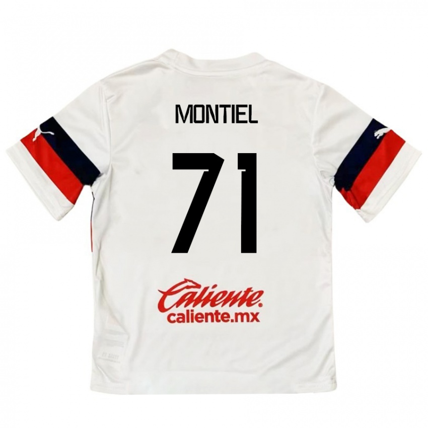 Criança Camisola Erick Montiel #71 Branco Vermelho Alternativa 2024/25 Camisa