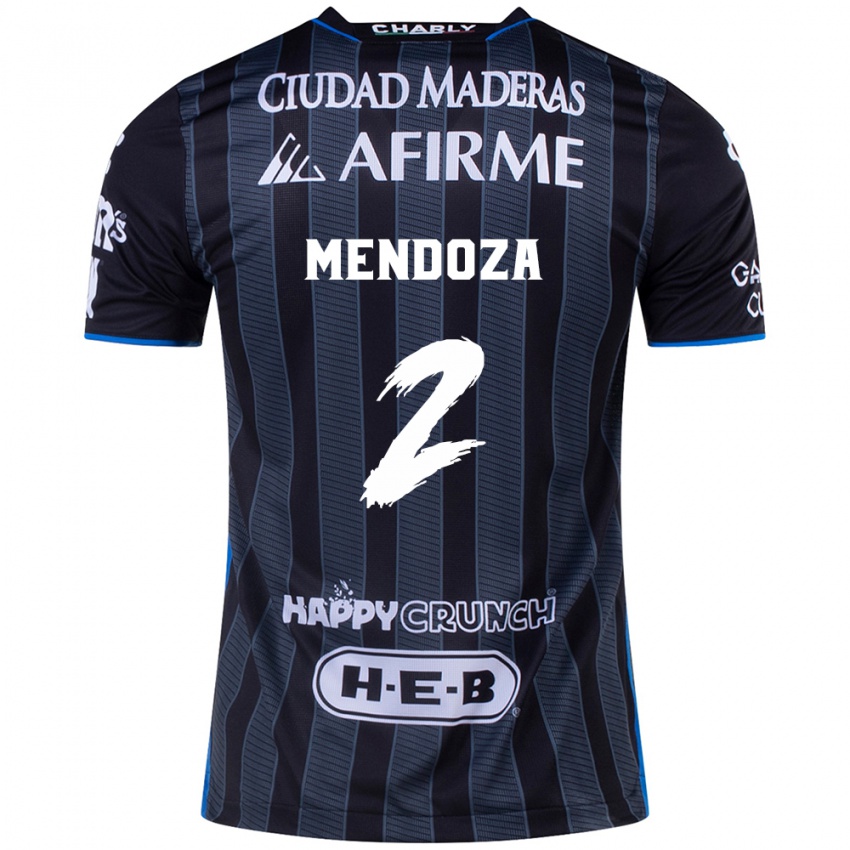 Criança Camisola Omar Mendoza #2 Branco Preto Alternativa 2024/25 Camisa