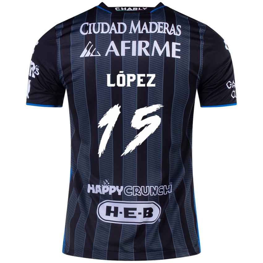 Criança Camisola Víctor López #15 Branco Preto Alternativa 2024/25 Camisa