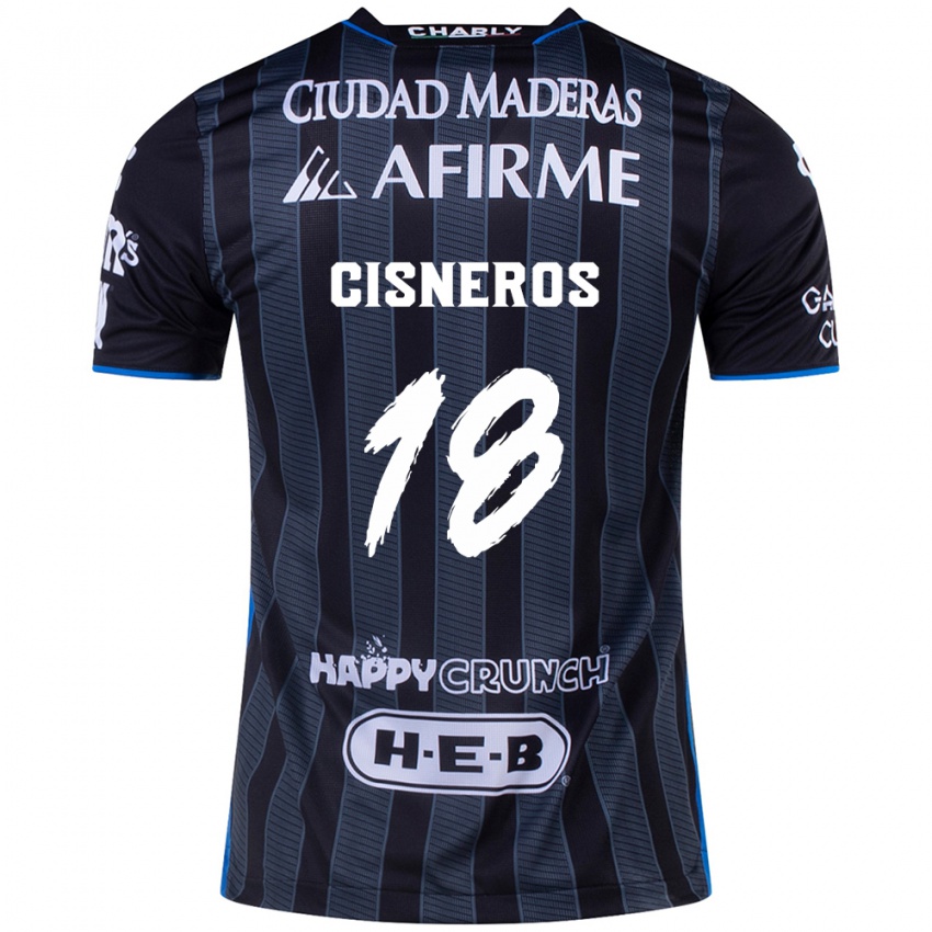 Criança Camisola Ronaldo Cisneros #18 Branco Preto Alternativa 2024/25 Camisa