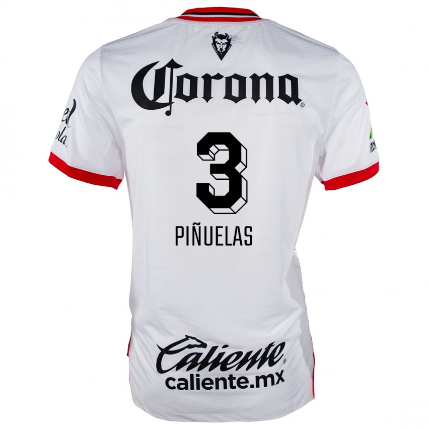 Criança Camisola Fernando Piñuelas #3 Branco Vermelho Alternativa 2024/25 Camisa