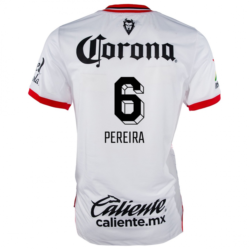 Criança Camisola Federico Pereira #6 Branco Vermelho Alternativa 2024/25 Camisa