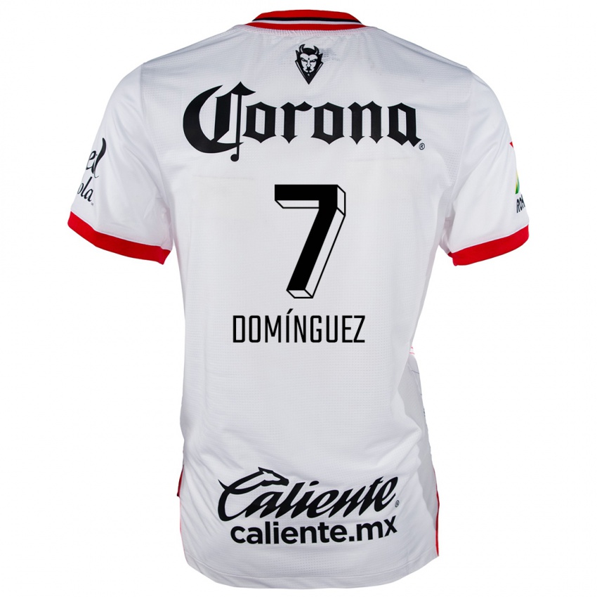 Criança Camisola Juan Domínguez #7 Branco Vermelho Alternativa 2024/25 Camisa