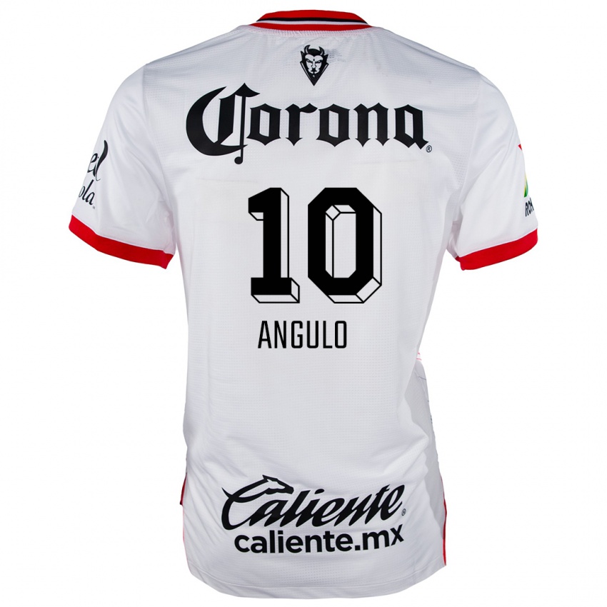 Criança Camisola Jesús Angulo #10 Branco Vermelho Alternativa 2024/25 Camisa