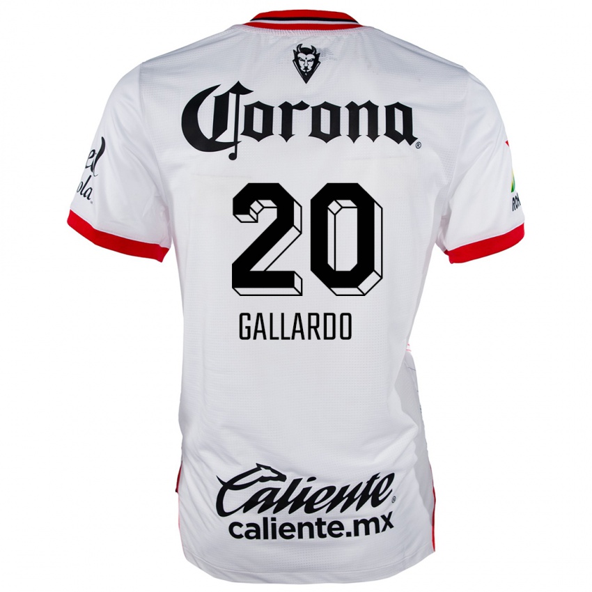 Criança Camisola Jesús Gallardo #20 Branco Vermelho Alternativa 2024/25 Camisa