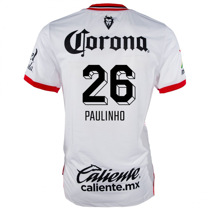 Criança Camisola Paulinho #26 Branco Vermelho Alternativa 2024/25 Camisa