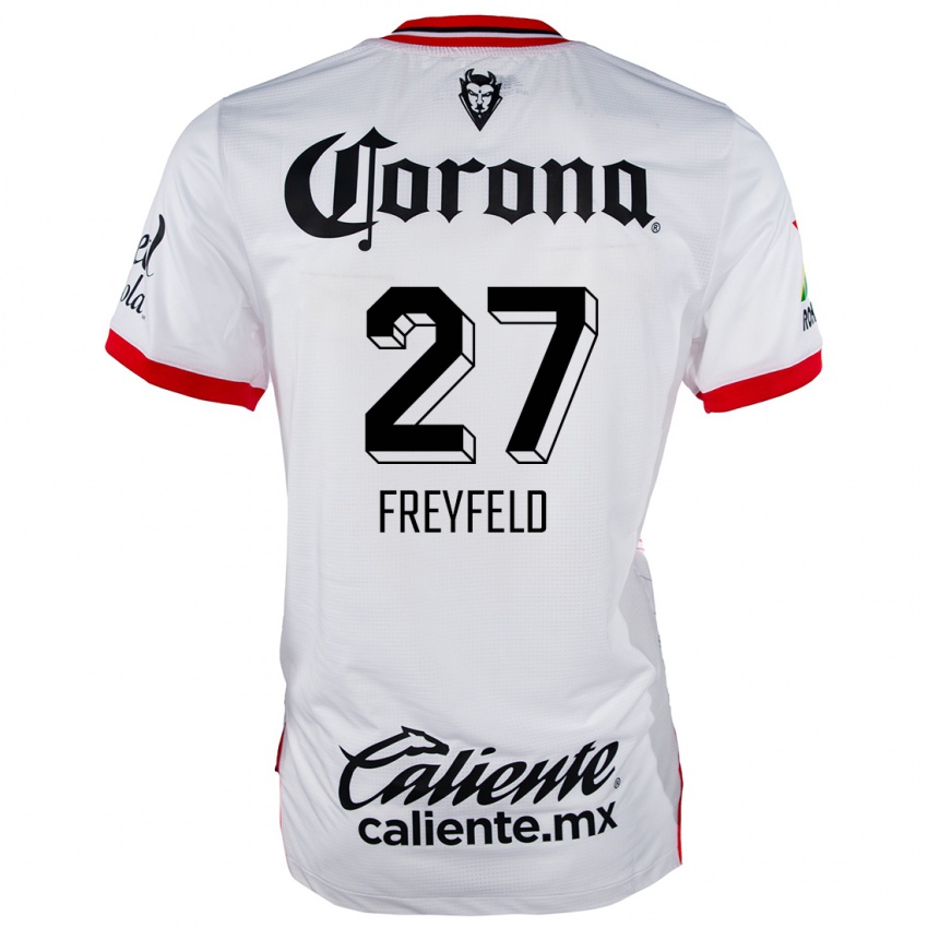 Criança Camisola Emiliano Freyfeld #27 Branco Vermelho Alternativa 2024/25 Camisa