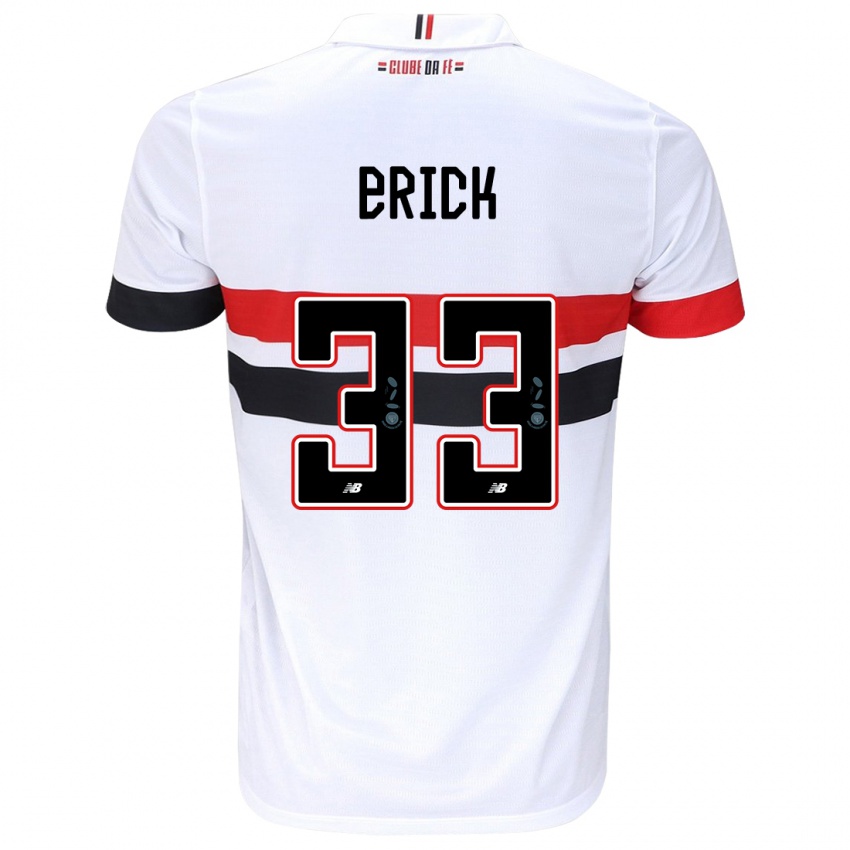 Homem Camisola Erick #33 Branco Vermelho Preto Principal 2024/25 Camisa