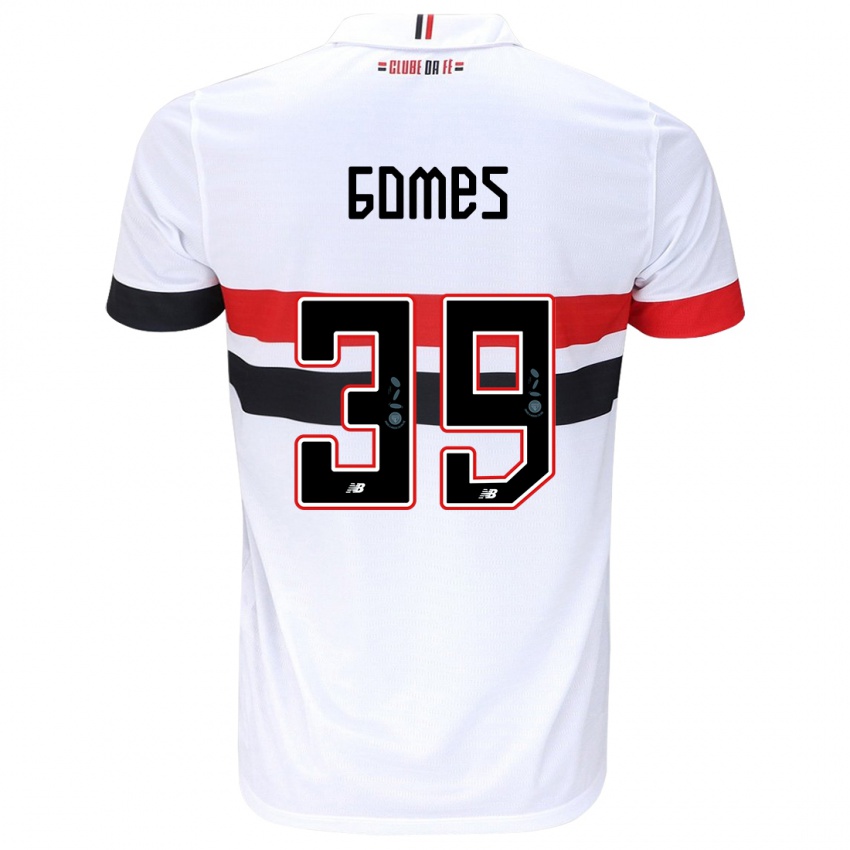 Homem Camisola William Gomes #39 Branco Vermelho Preto Principal 2024/25 Camisa