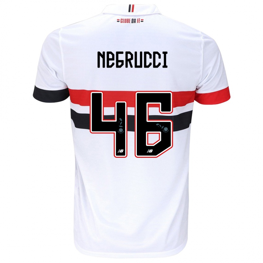 Homem Camisola Felipe Negrucci #46 Branco Vermelho Preto Principal 2024/25 Camisa