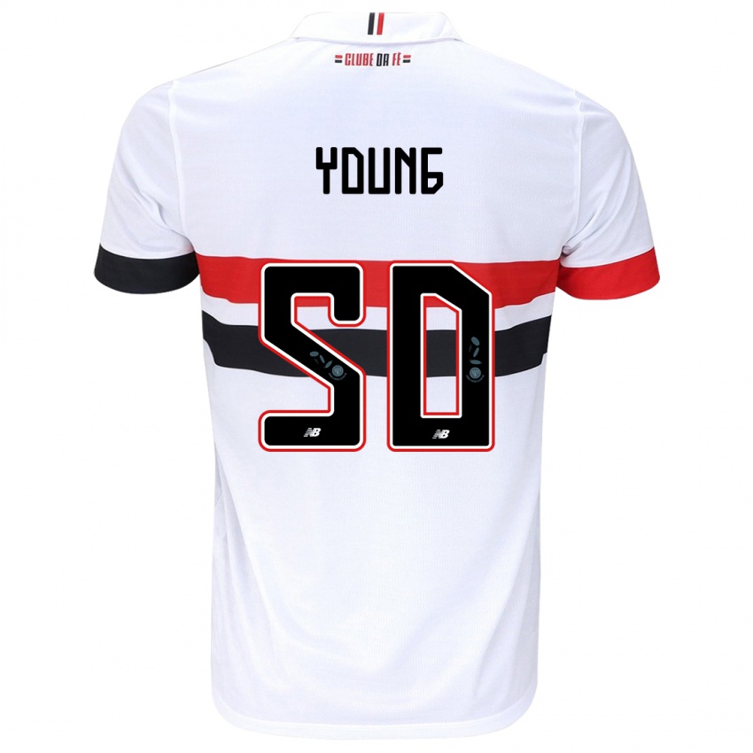 Homem Camisola Young #50 Branco Vermelho Preto Principal 2024/25 Camisa