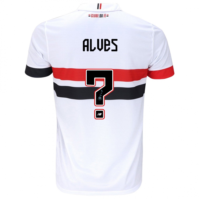 Homem Camisola Matheus Alves #0 Branco Vermelho Preto Principal 2024/25 Camisa