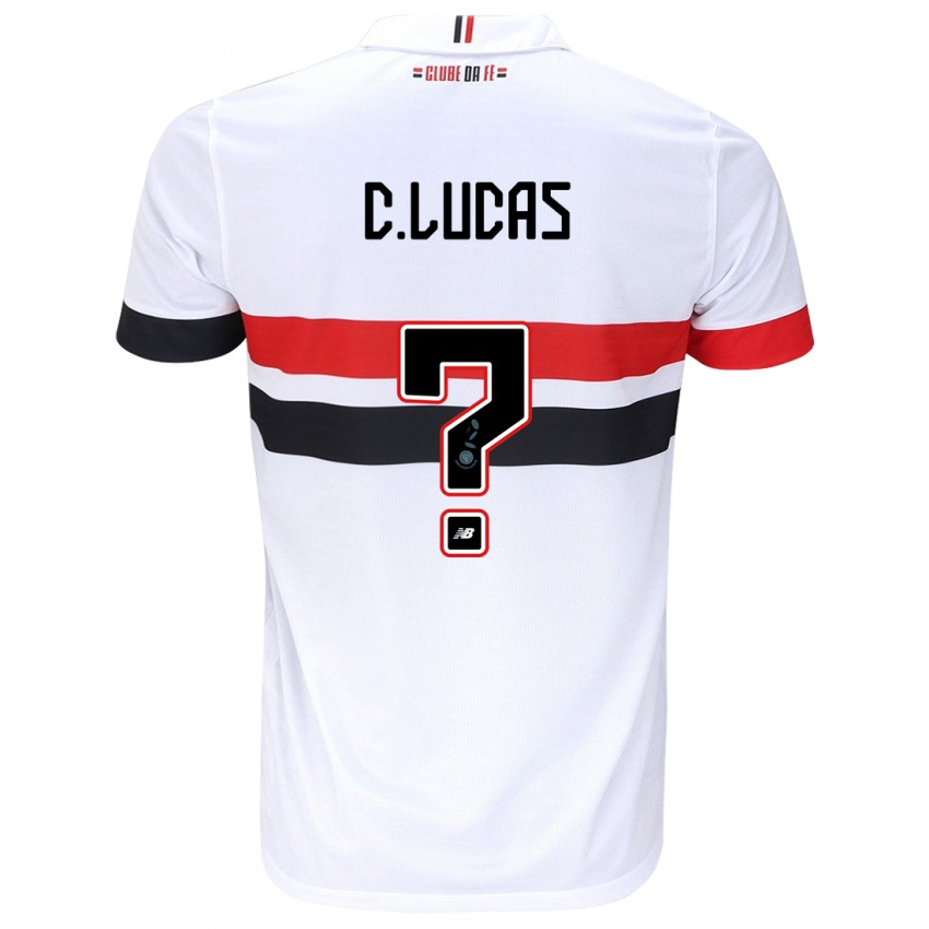 Homem Camisola Cauã Lucas #0 Branco Vermelho Preto Principal 2024/25 Camisa