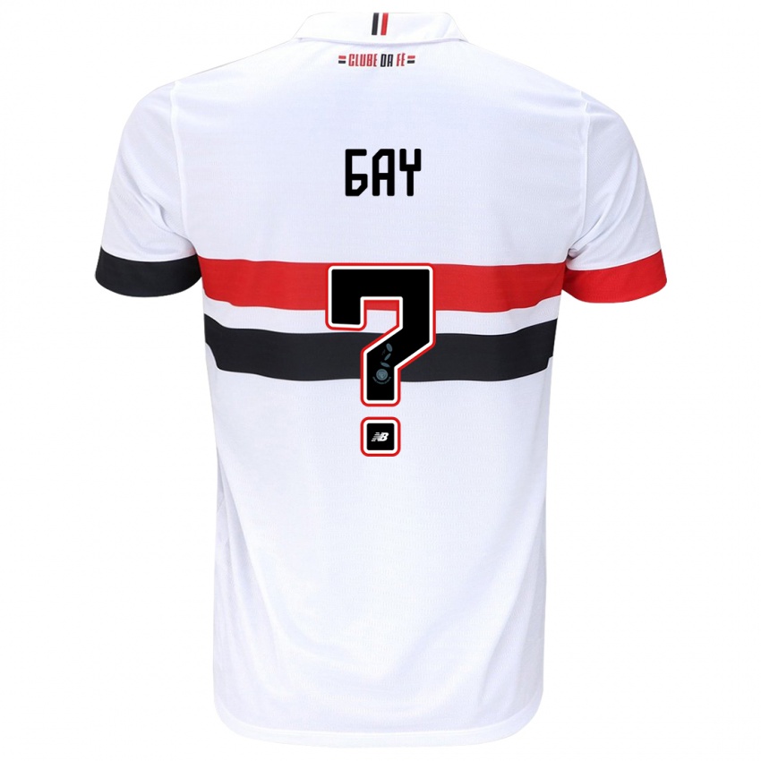 Homem Camisola Ganael Gay #0 Branco Vermelho Preto Principal 2024/25 Camisa