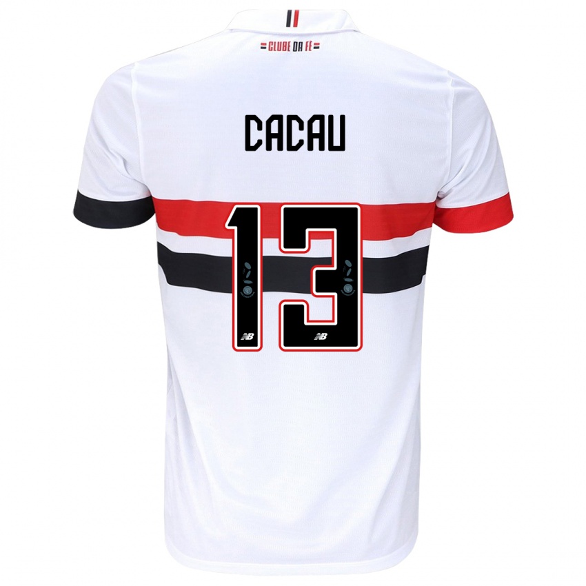 Homem Camisola Cacau #13 Branco Vermelho Preto Principal 2024/25 Camisa