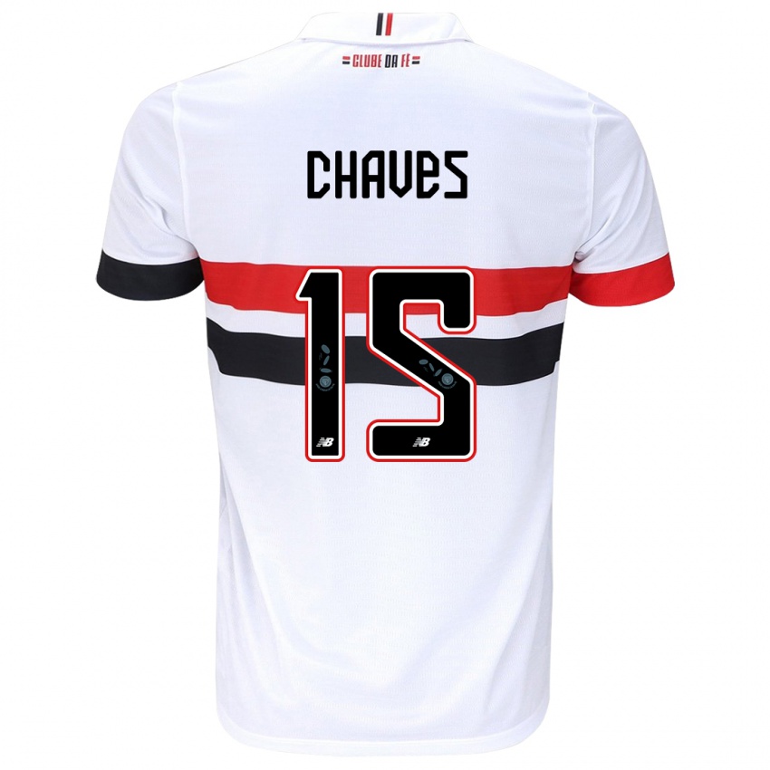 Homem Camisola Carol Chaves #15 Branco Vermelho Preto Principal 2024/25 Camisa