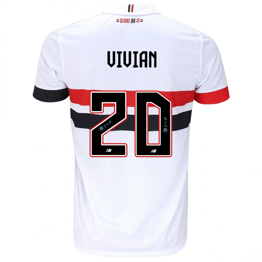 Homem Camisola Vivian #20 Branco Vermelho Preto Principal 2024/25 Camisa