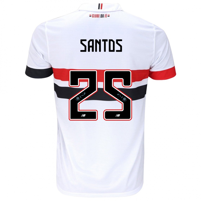 Homem Camisola Mariana Santos #25 Branco Vermelho Preto Principal 2024/25 Camisa